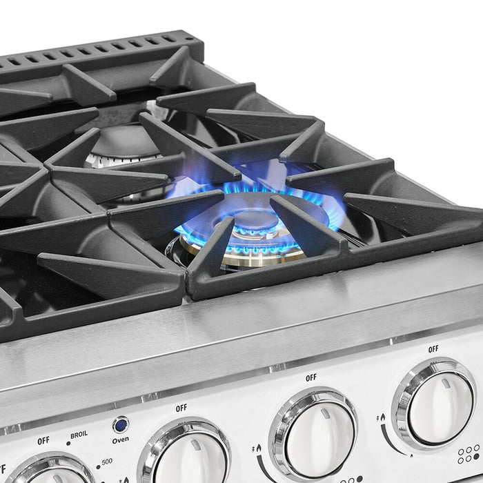 Classic Retro by Unique 36\" 5.2 Cu. Ft. 6-Burner Gas Range with Convection - Marshmallow White - UGP-36CR W