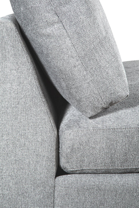 Scott Living Evolve Modular 4-Piece Linen-Look Fabric Sectional with Feather Down Cushions - Grey
