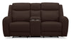 Reign 78" Top-Grain Genuine Leather Power Reclining Loveseat with Console - Silverado Chocolate Brown | Causeuse à inclinaison électrique Reign de 78 po en cuir véritable de qualité supérieure avec console - brun chocolat Silverado