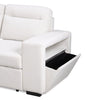 Coast 3-Piece Left-Facing Ivory White Fabric Sleeper Sectional with Storage Chaise and Storage Armrest | Sofa-lit sectionnel de gauche Coast 3 pièces en tissu blanc ivoire avec fauteuil long de rangement et accoudoir de rangement