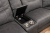 Floy 5-Piece Faux Suede Power Reclining Sectional with Power Headrests, Storage Console and USB Port - Grey | Sofa sectionnel à inclinaison électrique Floy 5 pièces en suédine avec appuie-têtes électriques, console de rangement et port USB - gris