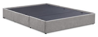 Amos Upholstered Storage Bed Base in Grey Fabric with 3 Built-in Drawers - King Size
