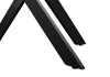 Zoe Dining Table with Glass Top, Metal Geometric Base, 47"W Round - Black | Table de salle à manger ronde Zoe de 47 po (L) avec dessus en verre et base géométrique en métal - noire