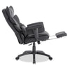 Tommy 28.7" Faux Leather Adjustable Office Chair with Footrest and Adjustable Arms – Black  | Chaise de bureau réglable Tommy de 28.7 po en similicuir avec repose-pieds et accoudoirs réglables - noire