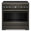 KitchenAid 36" 5.1 Cu. Ft. Freestanding Induction Range with No Preheat Air Fry – Black Ore - KFIS936SBE  | Cuisinière à induction KitchenAid de 5,1 pi3 et de 36 po avec friture à air sans préchauffage - minerai noir - KFIS936SBE