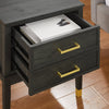 Alia Bedside 2-Drawer Nightstand with Gold Accent, 18"W x 25.75"H - Black | Table de nuit Alia de 18 po (l) x 25,75 po (H) à 2 tiroirs avec touche dorée - noire