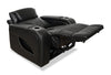 Elite 38" Genuine Leather Massage Power Reclining Chair with Immersive Audio and Power Headrest - Black | Fauteuil de massage à inclinaison électrique Elite de 38 po en cuir véritable avec son immersif et appuie-tête électrique - noir