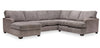 Made in Canada Luxe 3-Piece Left-Facing Fabric Sectional with Removable Cushions - Zaftig Dove Grey | Sofa sectionnel de gauche Luxe 3 pièces fabriqué au Canada en tissu avec coussins amovibles - gris colombe Zaftig
