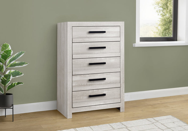 Aspen Bedroom Chest of Drawers, 5-Drawer, 32\"W x 49\"H - Grey