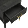 Alia Bedside 2-Drawer Nightstand with Gold Accent, 18"W x 25.75"H - Black | Table de nuit Alia de 18 po (l) x 25,75 po (H) à 2 tiroirs avec touche dorée - noire