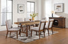 Boden 7pc Dining Set with Table & 6 Chairs, Trestle Base, 78"W - Brown & Beige | Ensemble de salle à manger Boden 7 pièces avec table de 78 po (L), base à tréteaux et 6 chaises - brun et beige