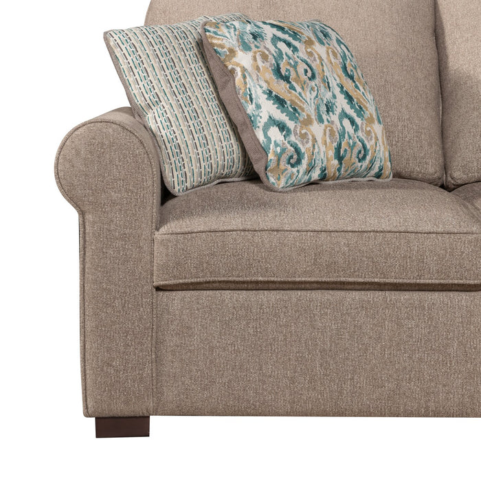 Scott Living Haven 4-Piece Right-Facing Chenille Fabric Sleeper Sectional with Storage Chaise - Taupe