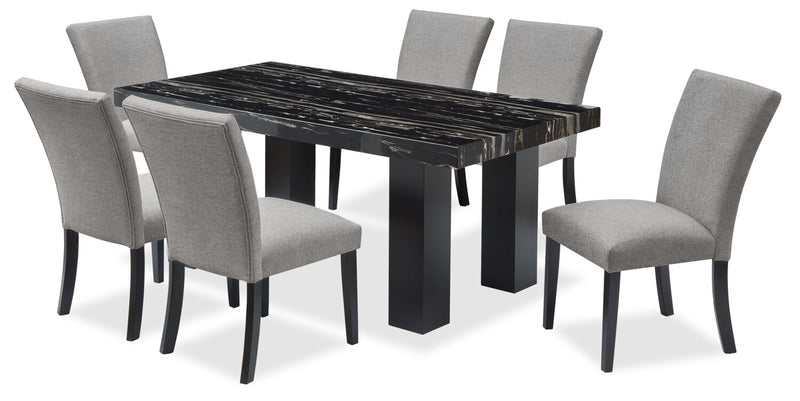 Burk Dining Chair with Polyester Fabric - Grey