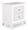 Halo Bedside 2-Drawer Nightstand with LED Light, 21"W x 24"H, Glam - White | Table de nuit somptueuse Halo de 21 po (l) x 24 po (H) à 2 tiroirs avec éclairage à DEL - blanche