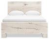 Derekson Panel Bed with Headboard & Frame, Rustic White - Queen Size | Lit à panneaux Derekson avec tête de lit et cadre de lit, blanc rustique - format grand lit