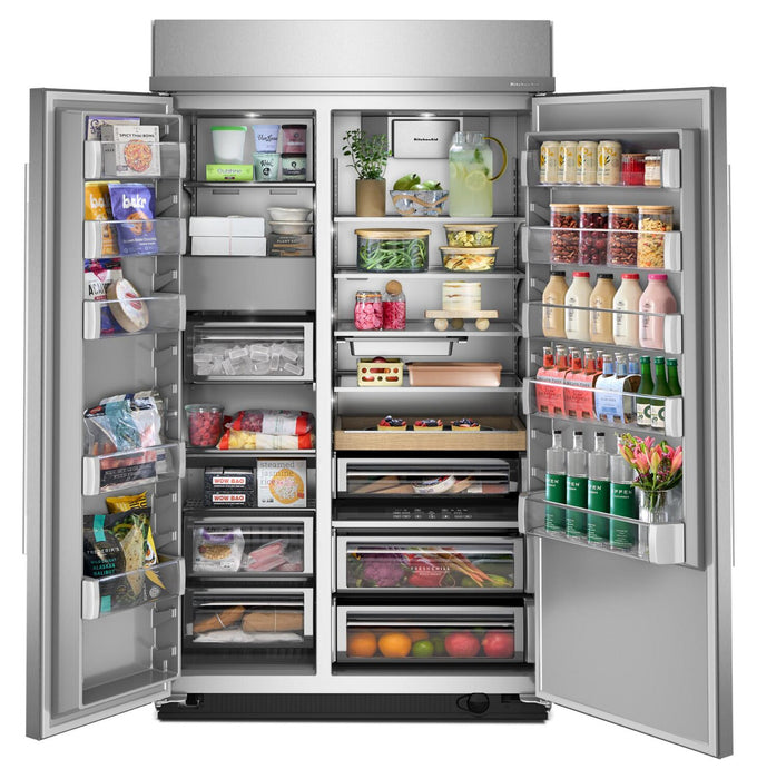 Kitchenaid 48\" 29.4 Cu. Ft. Built-In Side-by-Side Refrigerator – Stainless Steel - KBSN748SPS
