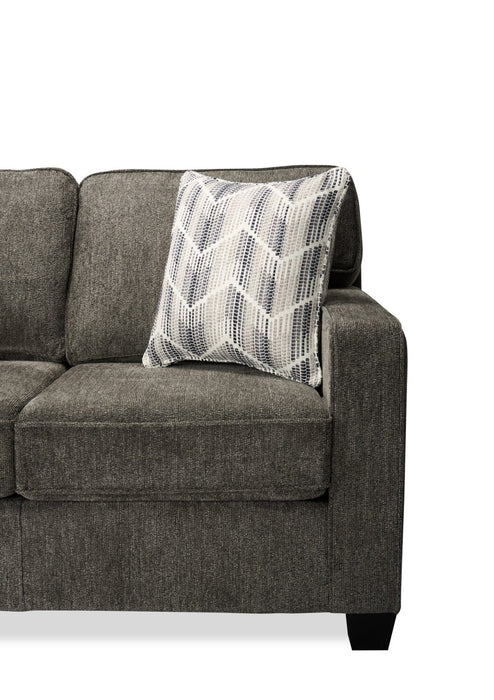 Made in Canada Lennox 79\" Chenille Fabric Sofa with Reversible Cushions and Accent Pillows - Grey