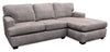 Made in Canada Luxe 2-Piece Right-Facing Fabric Sectional with Removable Cushions - Zaftig Dove Grey | Sofa sectionnel de droite Luxe 3 pièces fabriqué au Canada en tissu avec coussins amovibles - gris colombe Zaftig