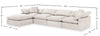 Eclipse Modular 5-Piece Linen-Look Fabric Sectional with Ottoman and Reversible Feather Down Cushions - Linen White | Sofa sectionnel modulaire Eclipse 5 pièces en tissu d’apparence lin avec pouf et coussins réversibles en duvet et plumes - blanc lin