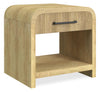 Scott Living Lenore 24” Modern End Table with Storage, Shelf and USB Port - Natural