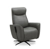 Serene 31\" Genuine Leather Power Reclining Massage Chair with Power Headrest and Heated Seat - Grey
