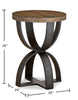 Brewer 20” Industrial Solid Wood Round End Table - Rustic Honey | Table de bout industrielle ronde Brewer de 20 po en bois massif - miel rustique