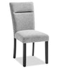 Libra 7pc Dining Set with Table & 6 Chairs, Marble-Look Top, 60"W - Black/Grey | Ensemble de salle à manger Libra 7 pièces avec table de 60 po (L) à dessus en imitation de marbre et 6 chaises - noir et gris