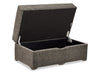 Made in Canada Lennox 40" Chenille Fabric Storage Ottoman - Grey | Pouf de rangement Lennox de 40 po fabriqué au Canada en tissu de chenille - gris
