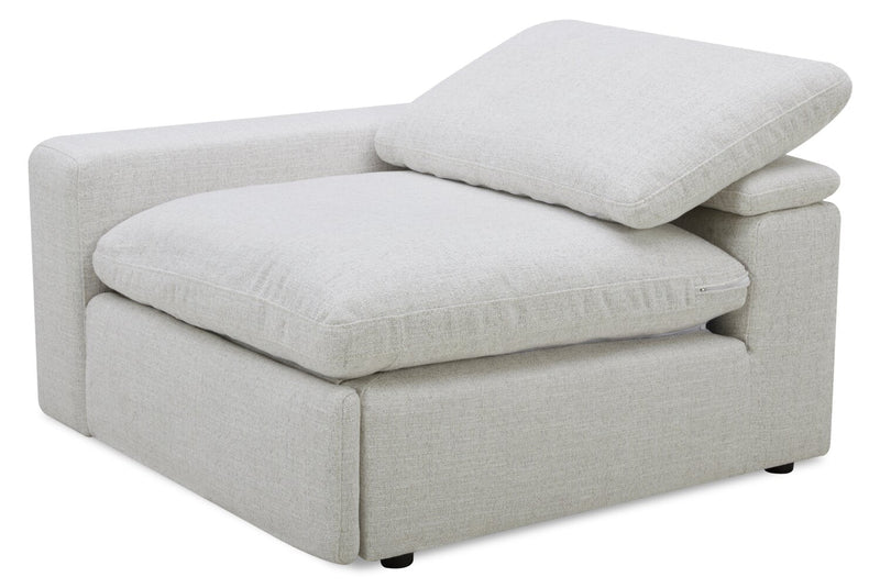 Sky Modular 45.75\" Fabric Left-Facing Power Reclining Chair with Feather Down Cushions - Nathan Wheat