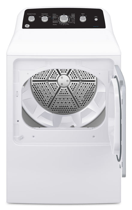 GE 4.9 Cu. Ft. Top Load Washer and 7.2 Cu. Ft. Gas Dryer with SaniFresh