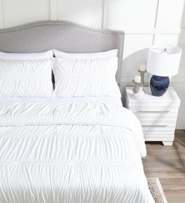 Rhodes 3-Piece King Comforter Set - White