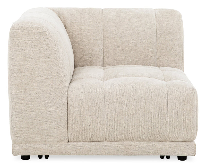 Kort & Co. Oaklyn Modular 38.5\" Fabric Corner Chair with Tufted Seat Cushion - Beige