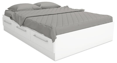 Riley Mates Bed with 3-Drawer Storage for Kids, Made in Canada, White - Full Size | Lit matelot Riley avec 3 tiroirs de rangement pour enfants, fabriqué au Canada, blanc - format lit double