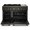 KitchenAid 6.3 Cu. Ft. 6 Burner Dual Fuel Range with Griddle – Black Ore - KFDD948SBE | Cuisinière hybride KitchenAid de 6,3 pi³ à 6 brûleurs avec plaque chauffante - minerai noir - KFDD948SBE