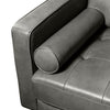Edge 2-Piece Right-Facing Genuine Leather Sectional with Wood Legs and Removable Back Cushions - Grey | Sofa sectionnel de droite Edge 2 pièces en cuir véritable avec pattes en bois et coussins de dossier amovibles - gris