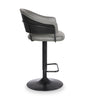 Odin Barstool with Swivel & Adjustable Seat, Vegan Leather Fabric, 24.5-32.5"H, Metal - Grey | Tabouret 24.5-32.5 po bar Odin en tissu de cuir végétalien et en métal avec siège pivotant et réglable - gris