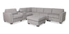 Vault 7-Piece Sectional with Five Storage Chairs and Storage USB Console - Grey | Sofa sectionnel Vault 7 pièces avec 5 fauteuils de rangement et console de rangement avec USB - gris