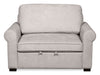 Scott Living Haven 55" Chenille Fabric Sleeper Chair with Wood Legs - Grey |  Fauteuil-lit convertible Haven de Scott Living de 55 po en tissu de chenille avec pattes en bois - grise