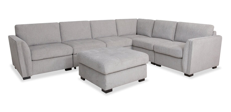 Vault 5-Piece Sectional with Pull-Out Loveseat and Storage Chairs - Grey