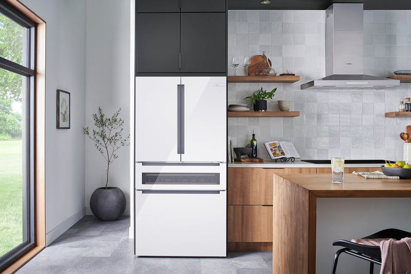 Bosch 800 Series 36\" 20.5 Cu. Ft. Counter-Depth French Door Refrigerator with Dual Compressor - White 