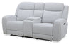 Reign 78" Fabric Power Reclining Loveseat with Console - Bronco Stone Grey | Causeuse à inclinaison électrique Reign de 78 po en tissu avec console - gris pierre Bronco