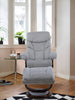 Easton 33.5" Chenille Fabric Stress Free Swivel Reclining Chair with Footrest - Silver Grey | Fauteuil pivotant inclinable Easton antistress de 33,5 po en tissu de chenille avec repose-pieds - gris argenté