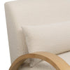 Loft 27.55" Boucle Fabric Accent Chair with Accent Pillow and Wood Armrests and Legs - White | Fauteuil d’appoint Loft de 27,55 po en tissu bouclé avec coussin décoratif, accoudoirs et pattes en bois - blanc
