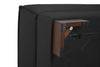Citadel 28" Top-Grain Genuine Leather Ottoman with Wood Legs - Black | Pouf Citadel de 28 po en cuir véritable de qualité supérieure avec pattes en bois - noir