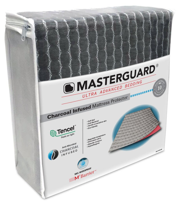 Masterguard® Charcoal King Mattress Protector with 2 King Pillows