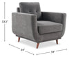 Cosmo 34" Fabric Chair with Tufted Back Cushion - Charcoal | Fauteuil Cosmo de 34 po en tissu avec coussin de dossier capitonné - anthracite
