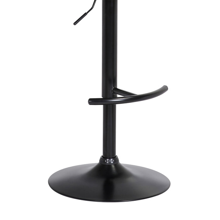 Java Barstool with Swivel & Adjustable Seat, Vegan Leather Fabric, 24.5-33\"H, Metal - Grey