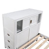 Quinn Platform Bed with Bookcase Headboard, Built-in Desk & Stool, White - Twin Size | Lit plateforme Quinn avec tête de lit bibliothèque, bureau intégré et tabouret, blanc - format lit simple