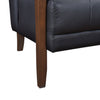 Enzo 26" Genuine Leather Accent Chair with Biscuit Tufting, Track Arms and Wood Legs - Black | Fauteuil d’appoint Enzo de 26 po en cuir véritable avec capitonnage en biscuit, accoudoirs rectilignes et pattes en bois - noir