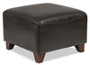 Zello 22.5\" Faux Leather Ottoman with Wood Legs - Brown